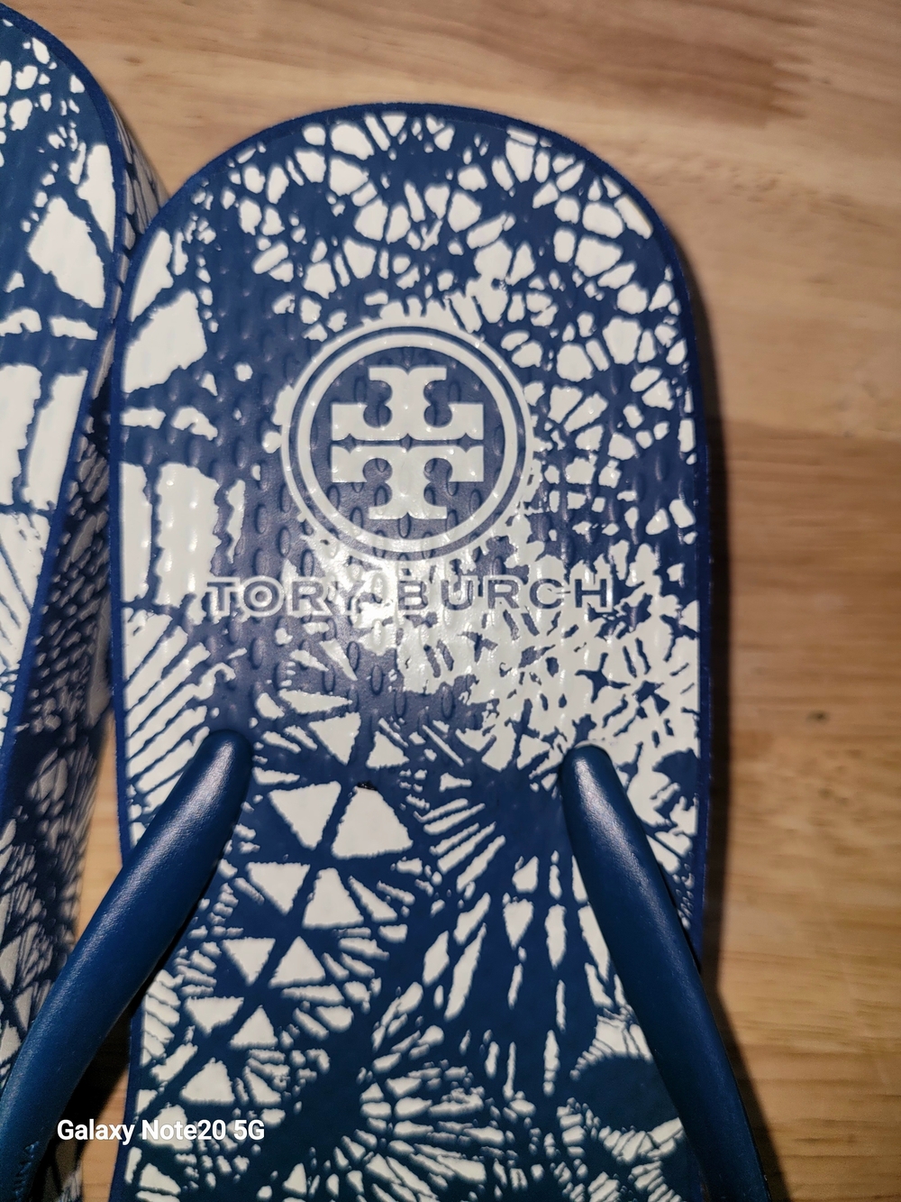 NWOB Tory Burch Blue Logo Flip Flops - Picture 5 of 6